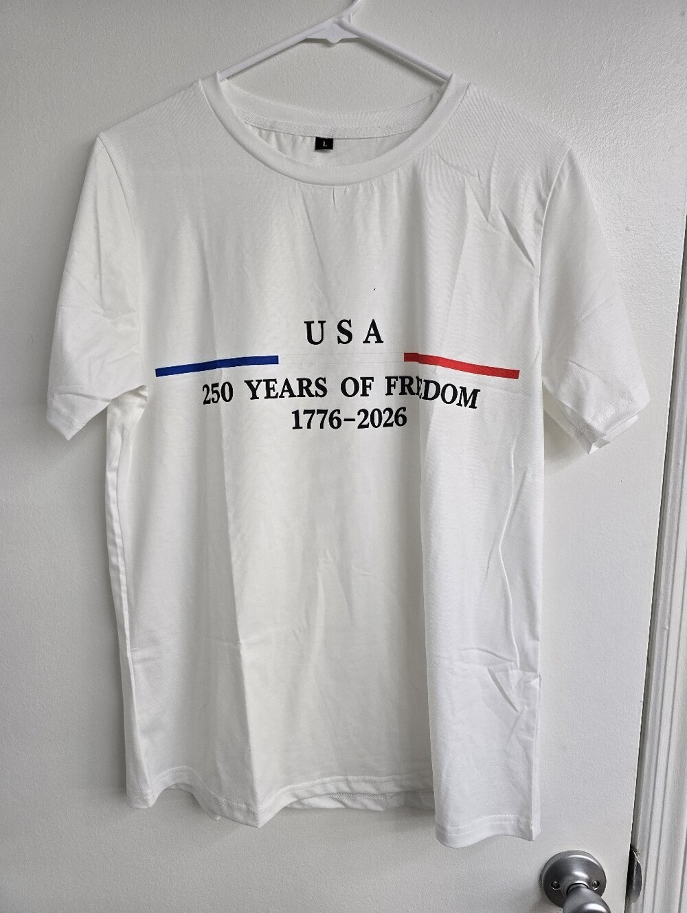 Men's White USA 250 Years Graphic Crew Tee